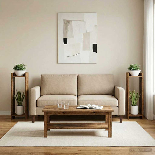 vidaXL Βάση φυτών με ράφι 2 pcs Παλιό ξύλο 30 x 30 x 100 εκ