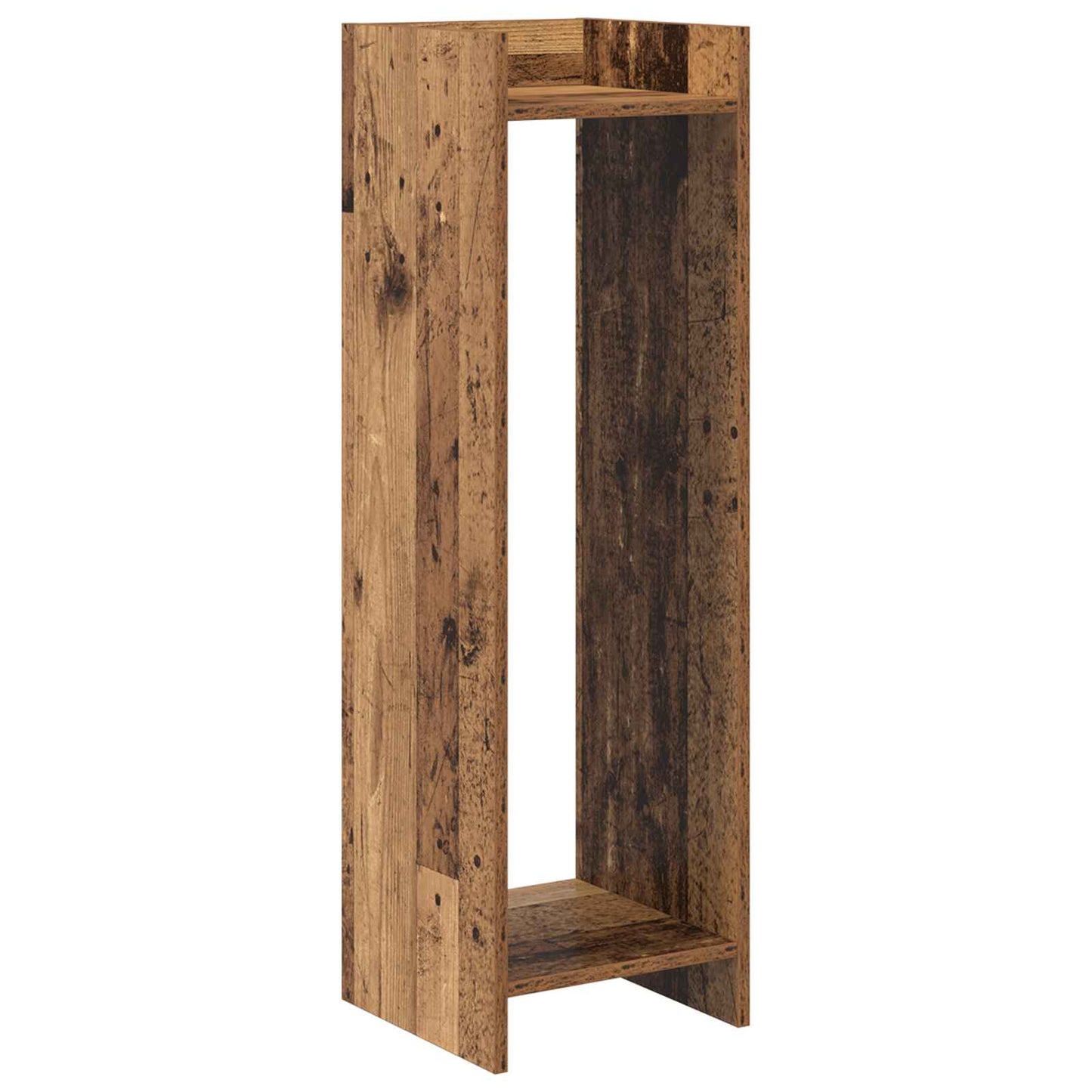 vidaXL Βάση φυτών με ράφι 2 pcs Παλιό ξύλο 30 x 30 x 100 εκ