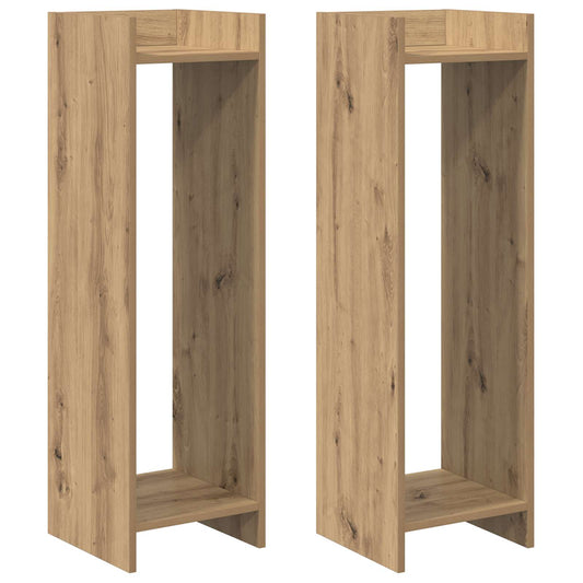 vidaXL Βάση φυτών με ράφι 2 pcs Τεχνίτικη Δρυς 30 x 30 x 100 εκ