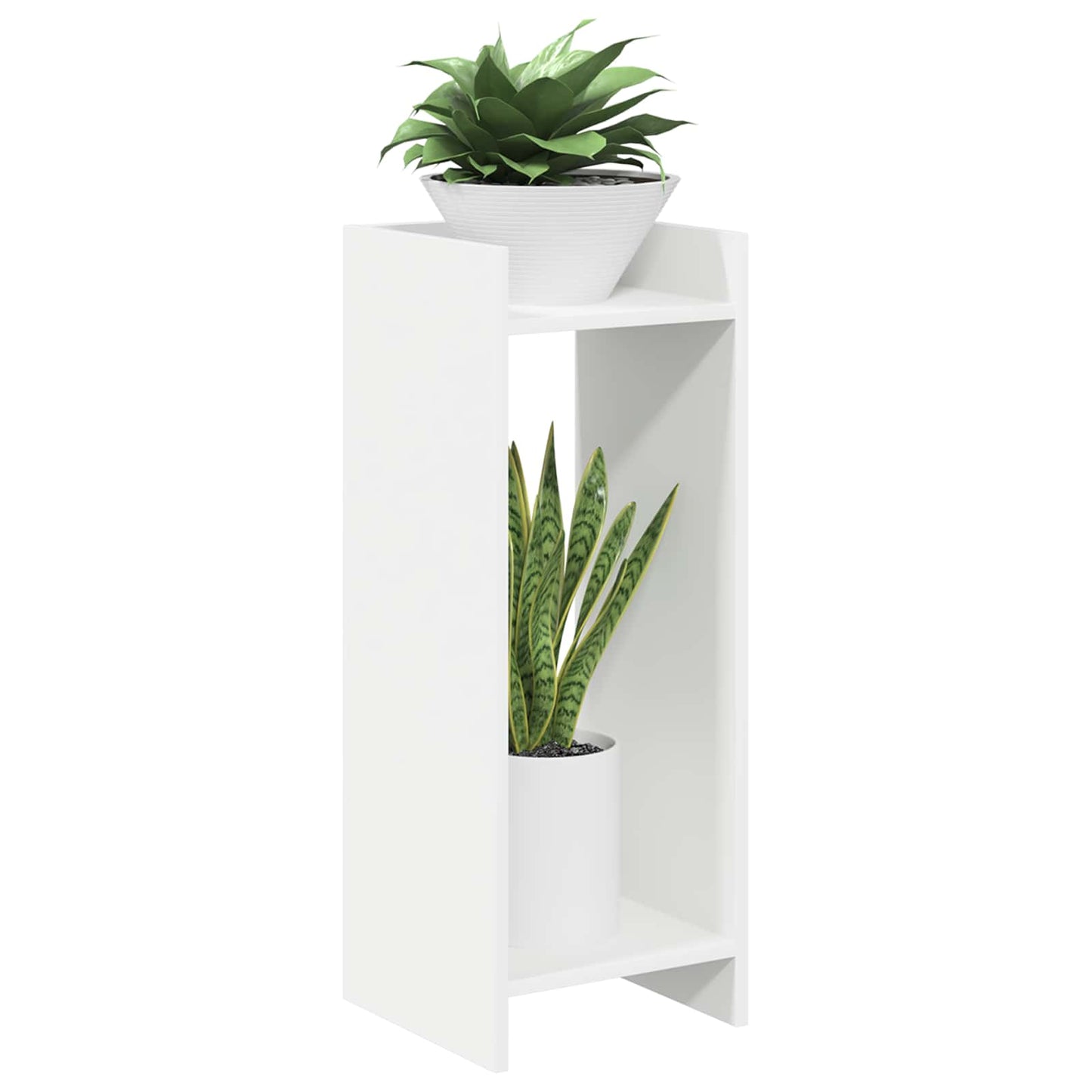 vidaXL Βάση φυτών Λευκός 30 x 30 x 80 cm Μηχανικά επεξεργασμένο ξύλο