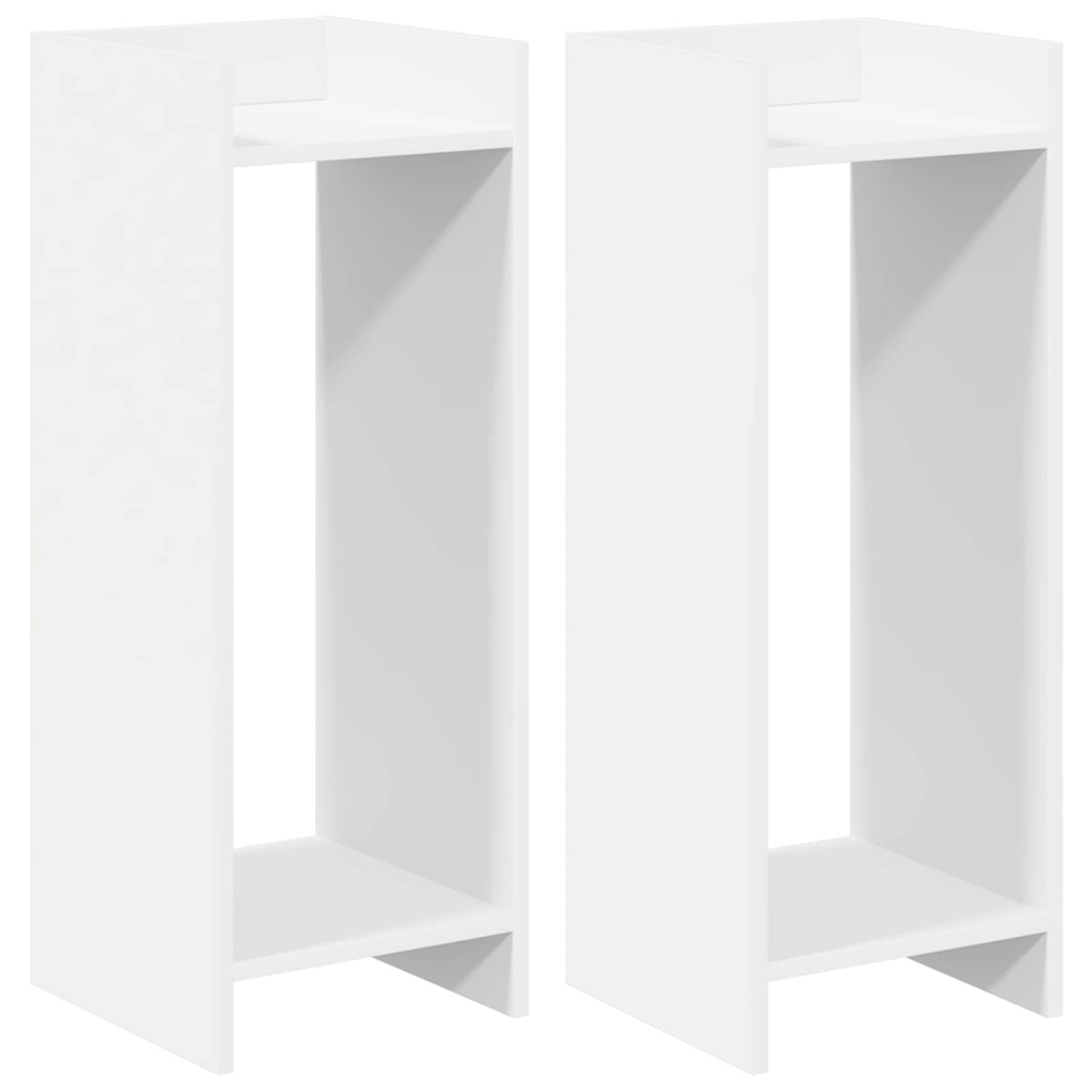 vidaXL Βάση φυτών με ράφι 2 pcs Λευκός 30 x 30 x 80 cm