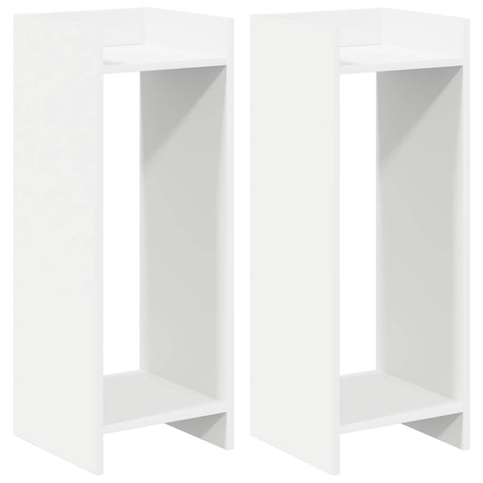 vidaXL Βάση φυτών με ράφι 2 pcs Λευκός 30 x 30 x 80 cm