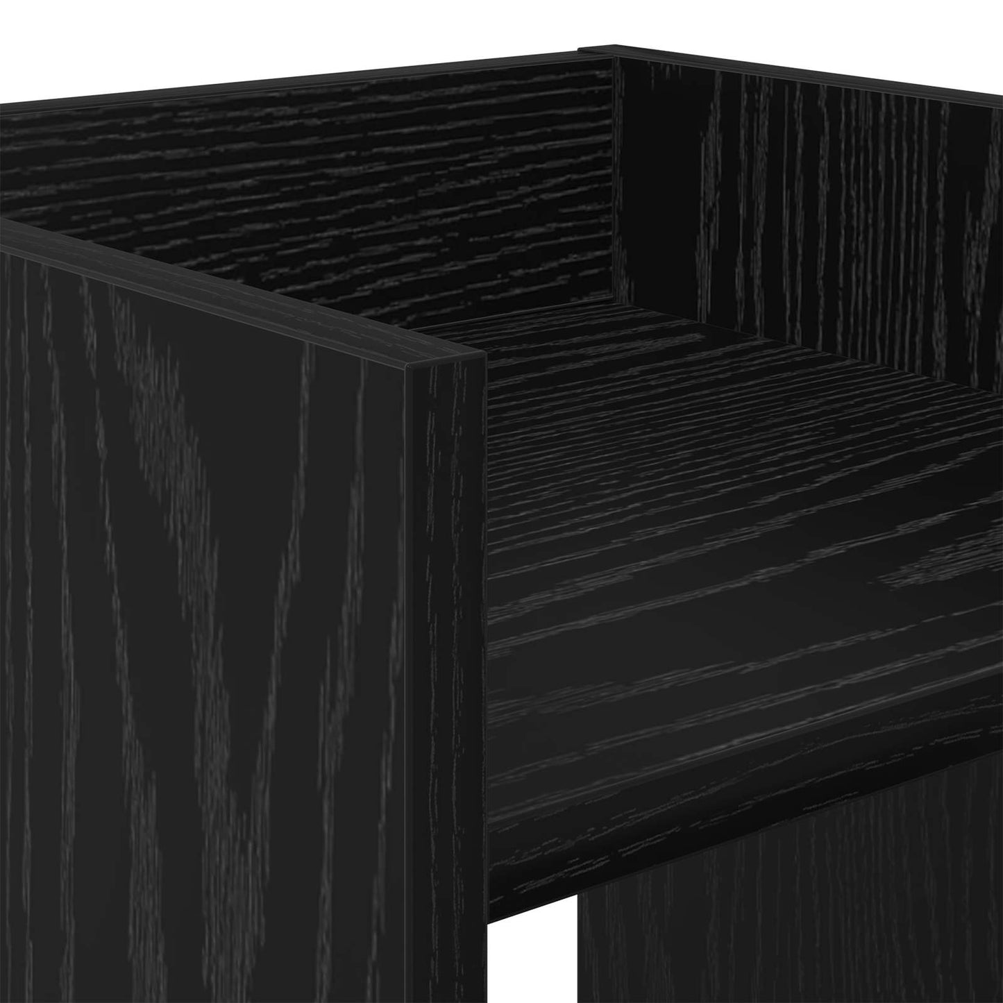 vidaXL Βάση φυτών με ράφι Μαύρη Δρυς 30 x 30 x 80 cm