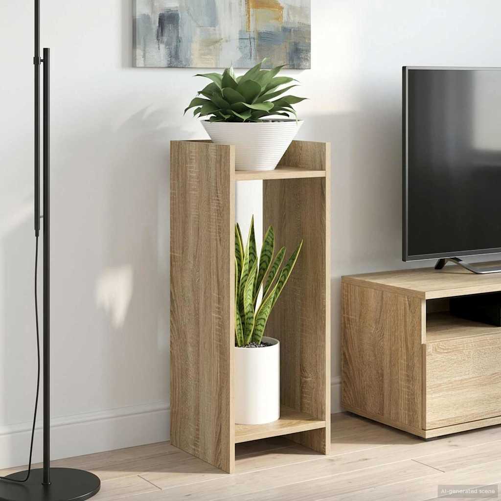 vidaXL Βάση φυτών με ράφι 2 pcs Δρύς Sonoma 30 x 30 x 80 cm