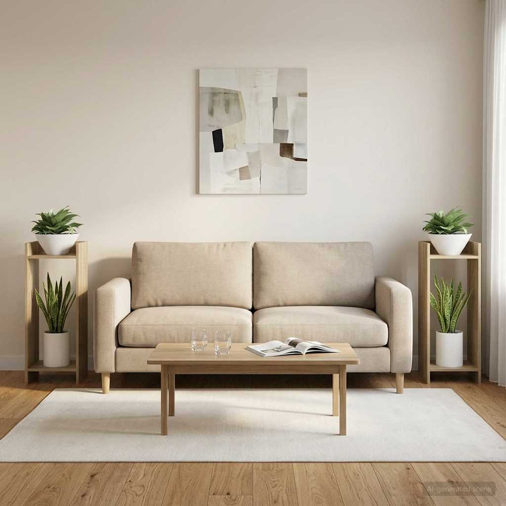 vidaXL Βάση φυτών με ράφι 2 pcs Δρύς Sonoma 30 x 30 x 80 cm