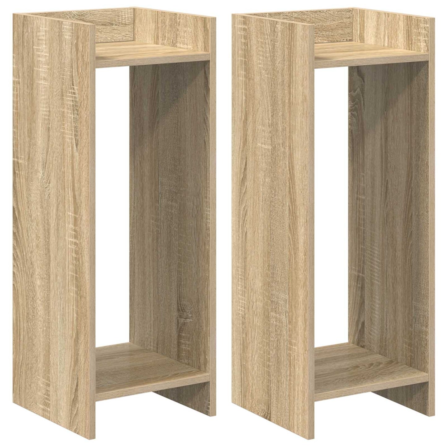 vidaXL Βάση φυτών με ράφι 2 pcs Δρύς Sonoma 30 x 30 x 80 cm