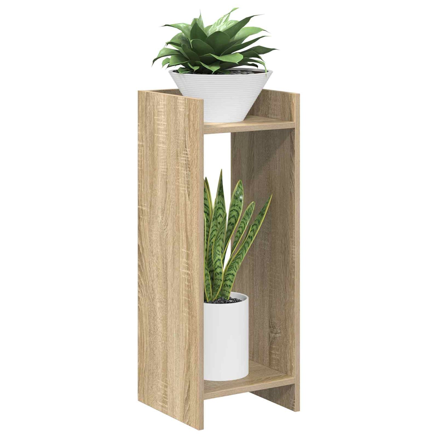vidaXL Βάση φυτών με ράφι 2 pcs Δρύς Sonoma 30 x 30 x 80 cm