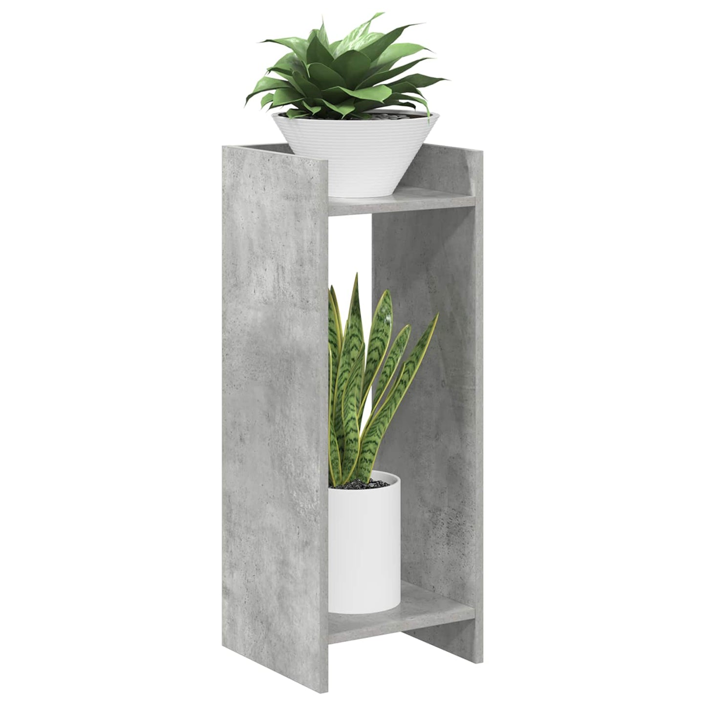 vidaXL Βάση φυτών με ράφι Σκυρόχρωμο Γκρι 30 x 30 x 80 cm