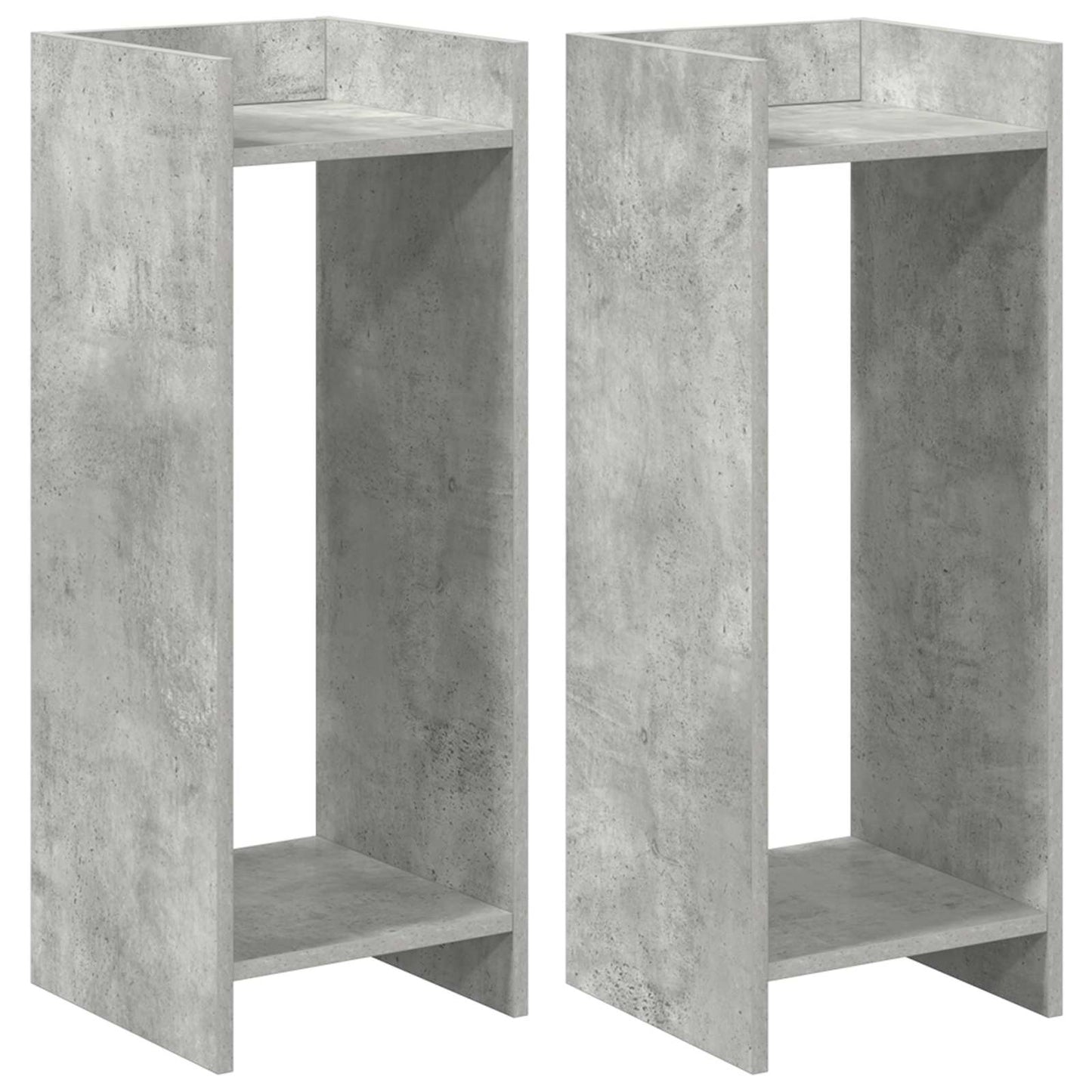vidaXL Βάση φυτών με ράφι 2 pcs Σκυρόχρωμο Γκρι 30 x 30 x 80 cm