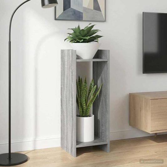 vidaXL Βάση φυτών με ράφι 2 pcs Γκρι Σονομά 30 x 30 x 80 cm