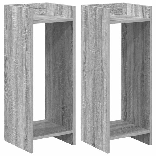 vidaXL Βάση φυτών με ράφι 2 pcs Γκρι Σονομά 30 x 30 x 80 cm