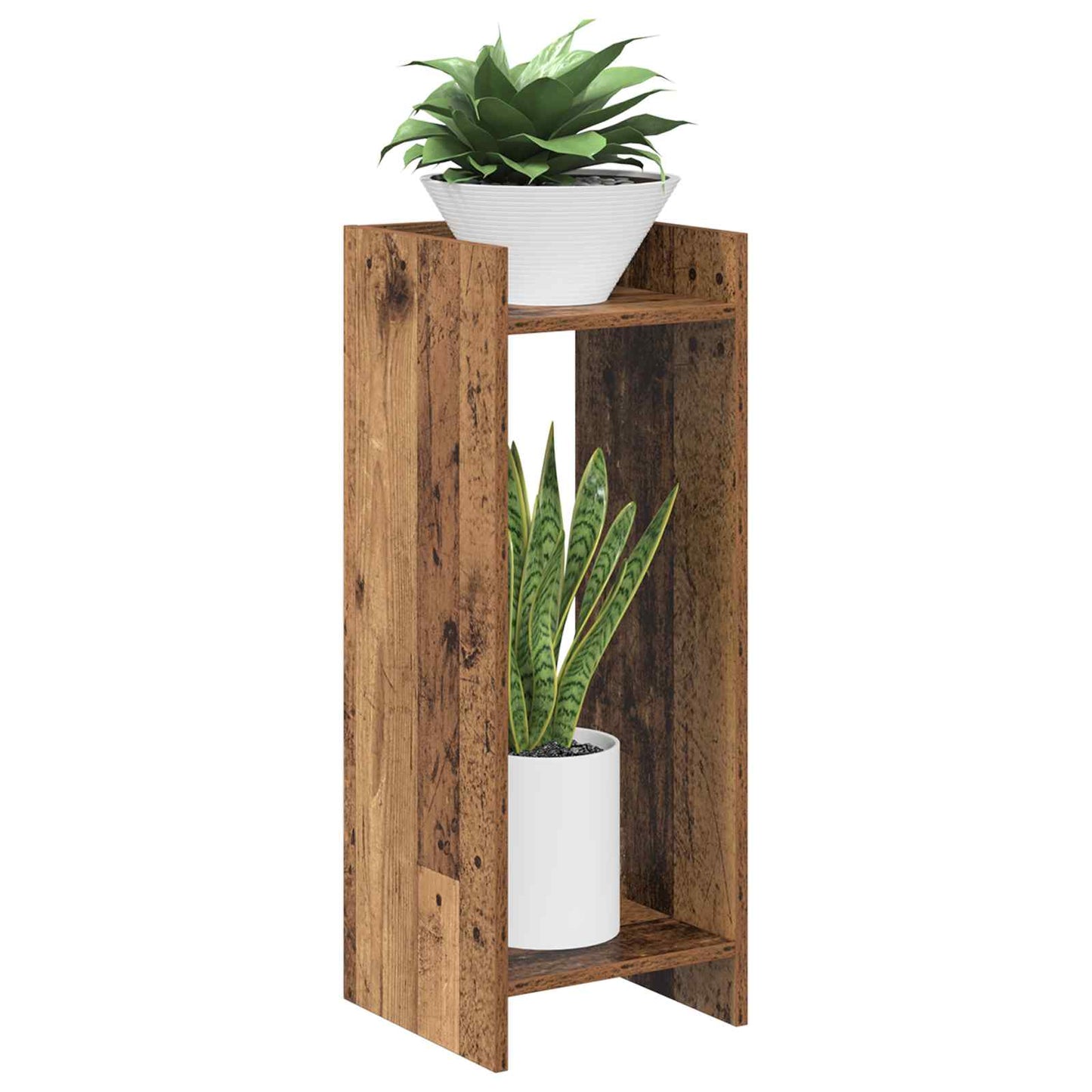 vidaXL Βάση φυτών Παλαιωμένο ξύλο 30 x 30 x 80 cm Επεξεργασμένο Ξύλο