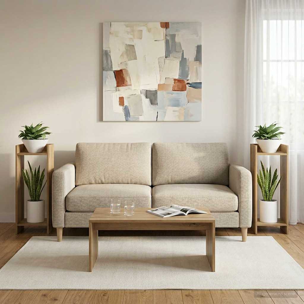 vidaXL Βάση φυτών με ράφι 2 pcs Τεχνίτικη Δρυς 30 x 30 x 80 cm