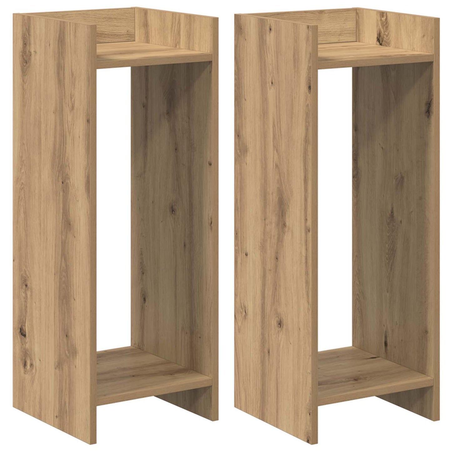 vidaXL Βάση φυτών με ράφι 2 pcs Τεχνίτικη Δρυς 30 x 30 x 80 cm