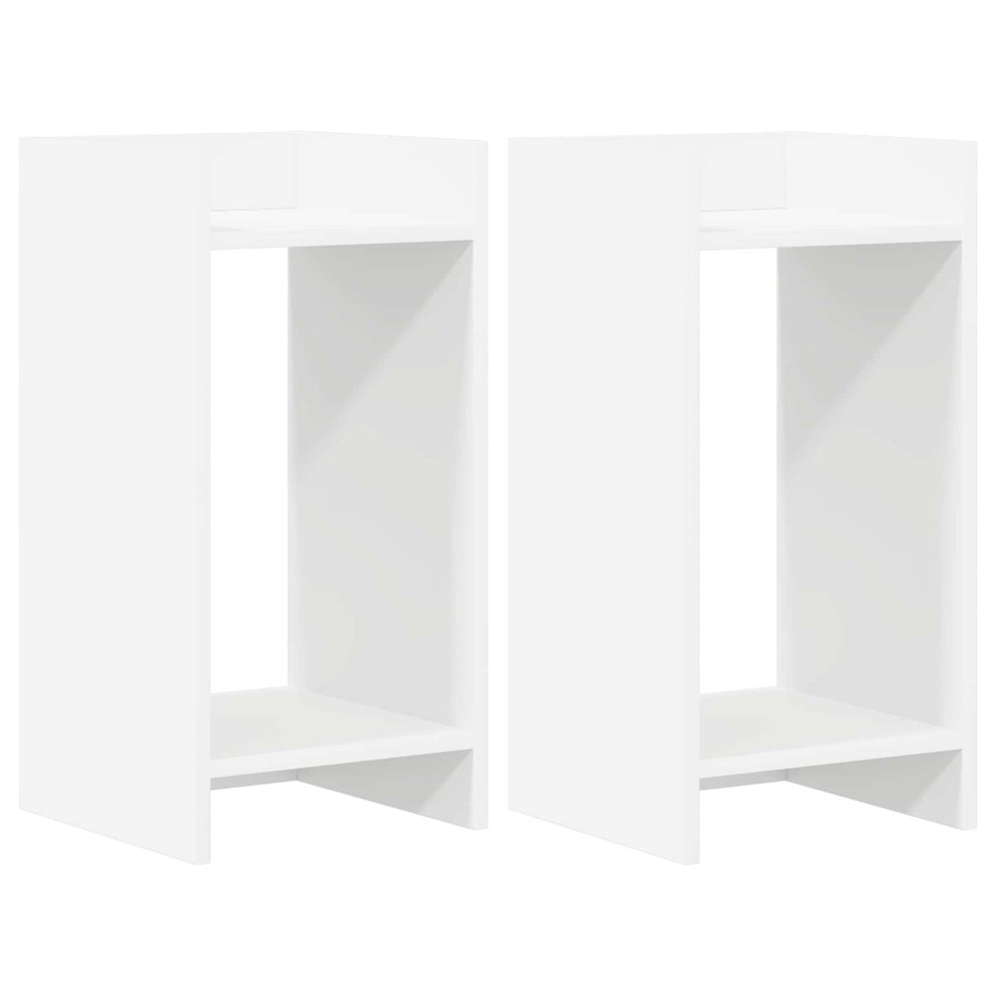 vidaXL Βάση φυτών με ράφι 2 pcs Λευκός 30 x 30 x 60 cm