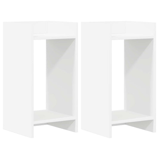 vidaXL Βάση φυτών με ράφι 2 pcs Λευκός 30 x 30 x 60 cm