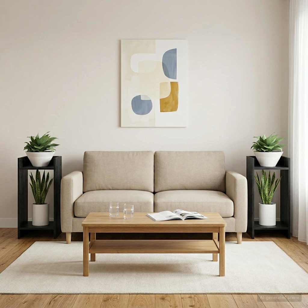 vidaXL Βάση φυτών με ράφι Μαύρη Δρυς 30 x 30 x 60 cm