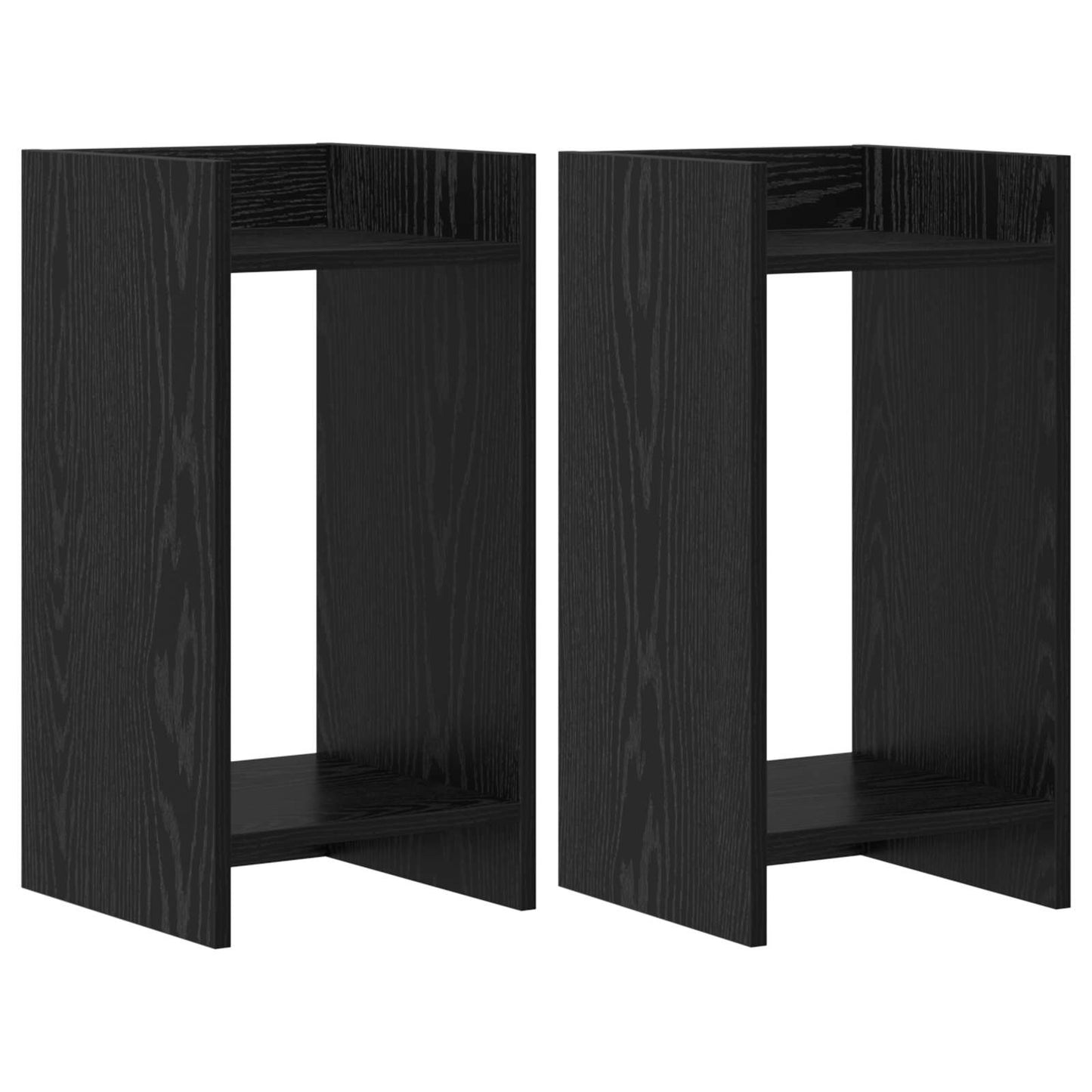 vidaXL Βάση φυτών με ράφι Μαύρη Δρυς 30 x 30 x 60 cm