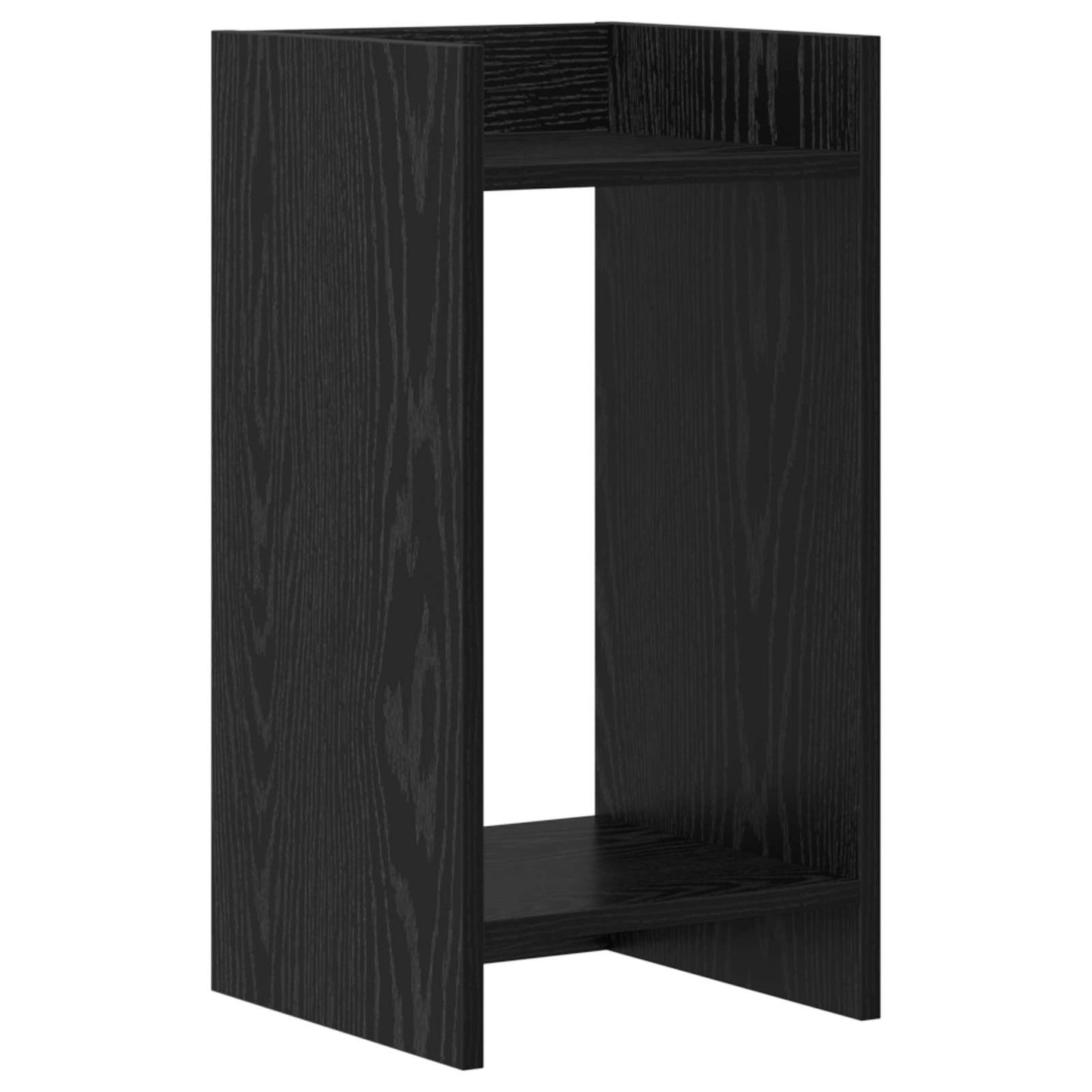 vidaXL Βάση φυτών με ράφι Μαύρη Δρυς 30 x 30 x 60 cm