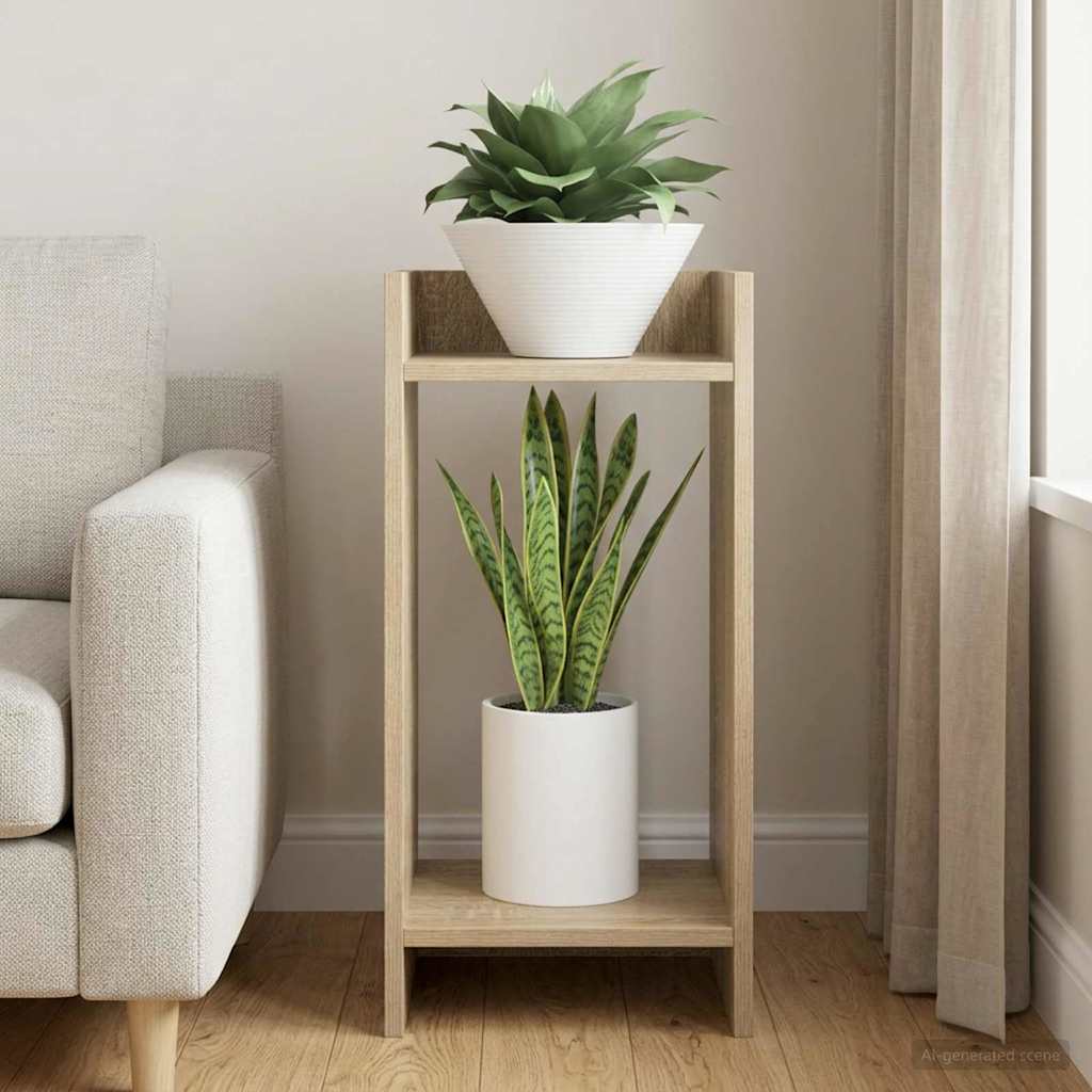 vidaXL Βάση φυτών με ράφι Δρύς Sonoma 30 x 30 x 60 cm