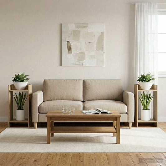 vidaXL Βάση φυτών με ράφι 2 pcs Δρύς Sonoma 30 x 30 x 60 cm