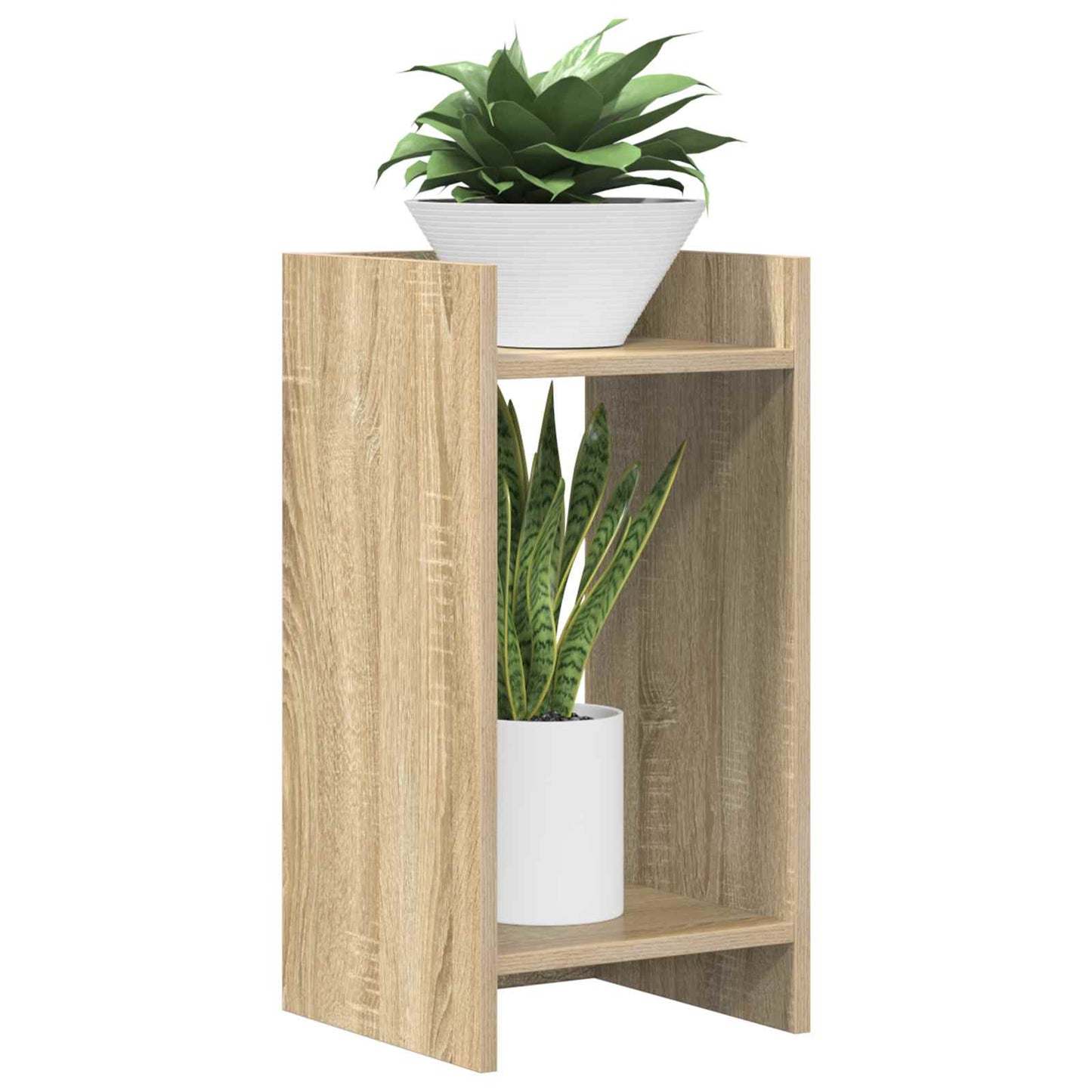 vidaXL Βάση φυτών με ράφι 2 pcs Δρύς Sonoma 30 x 30 x 60 cm