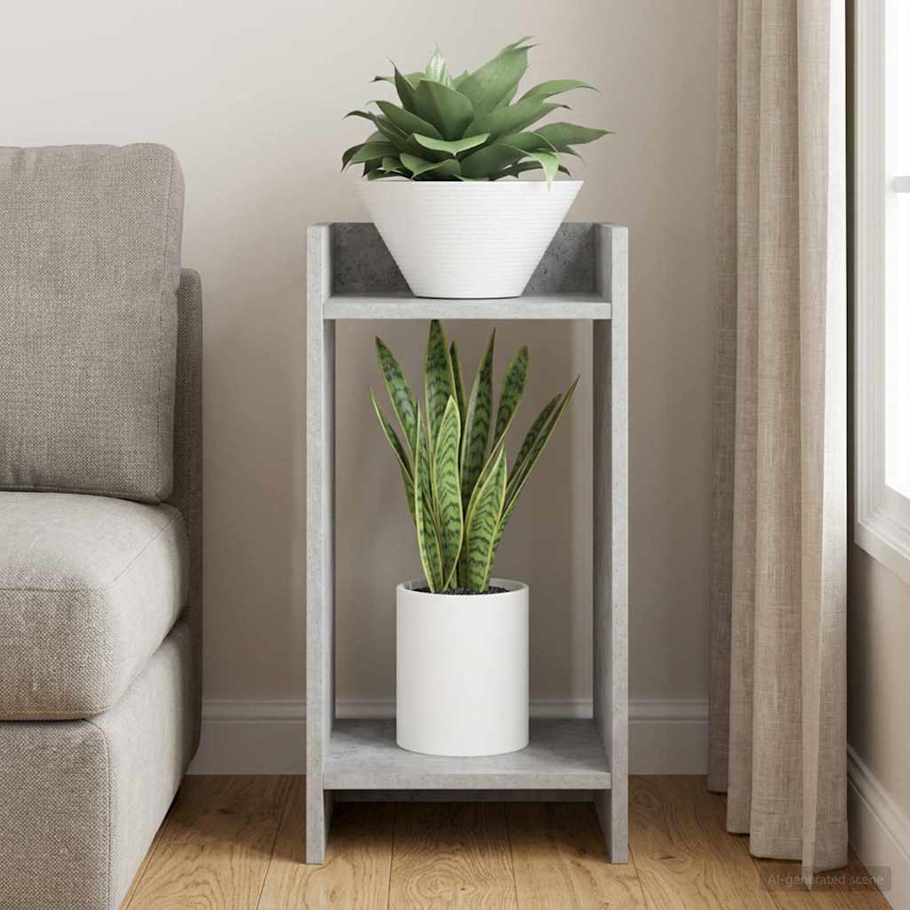 vidaXL Βάση φυτών Γκρι Σκυροδέματος 30 x 30 x 60 cm Επεξεργασμένο Ξύλο