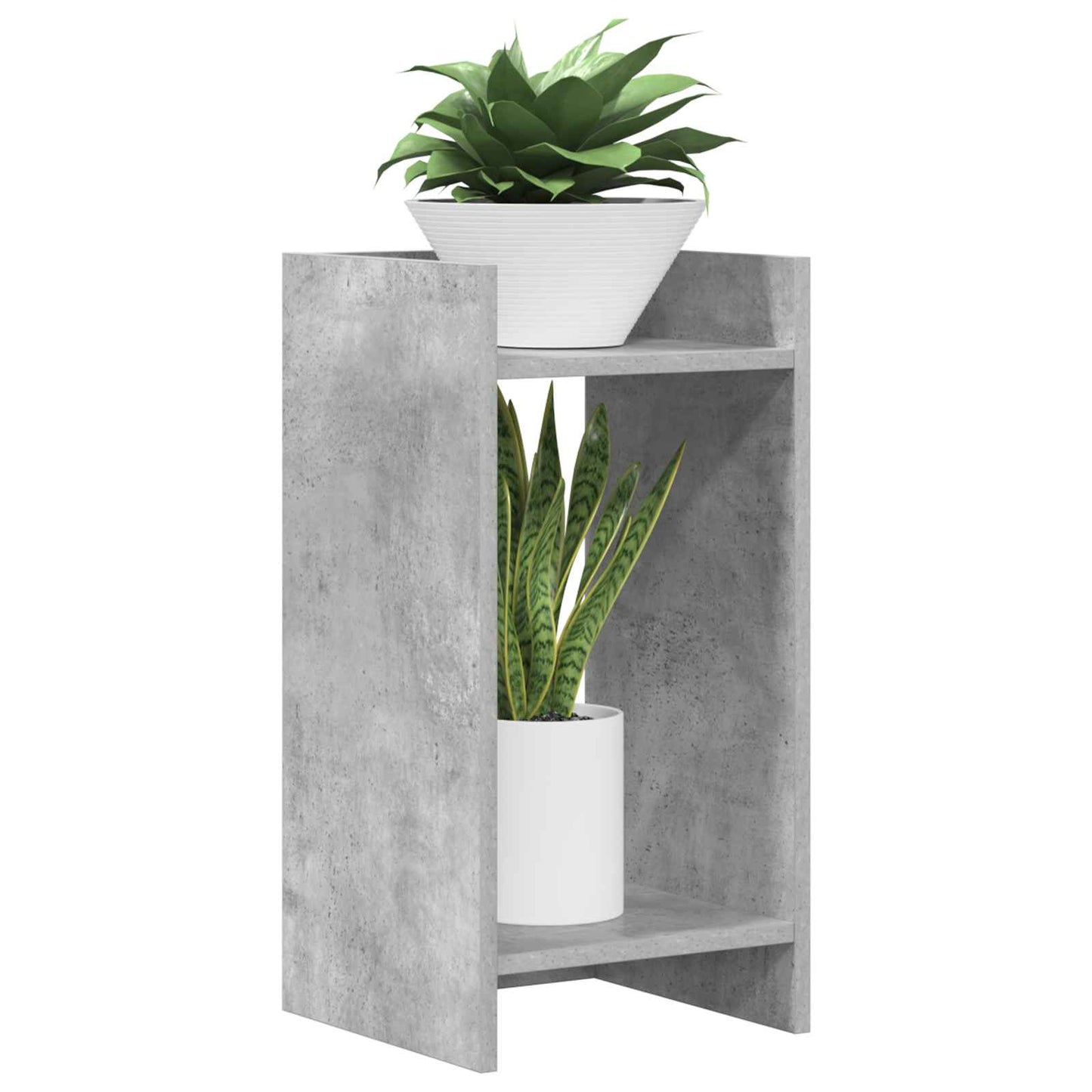vidaXL Βάση φυτών με ράφι 2 pcs Σκυρόχρωμο Γκρι 30 x 30 x 60 cm
