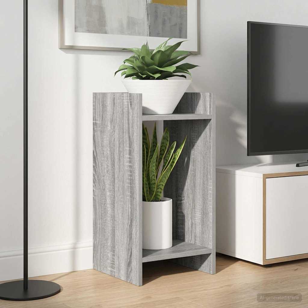 vidaXL Βάση φυτών με ράφι 2 pcs Γκρι Σονομά 30 x 30 x 60 cm