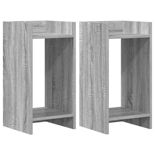 vidaXL Βάση φυτών με ράφι 2 pcs Γκρι Σονομά 30 x 30 x 60 cm