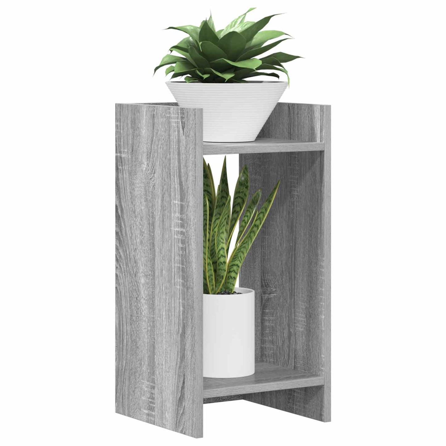 vidaXL Βάση φυτών με ράφι 2 pcs Γκρι Σονομά 30 x 30 x 60 cm