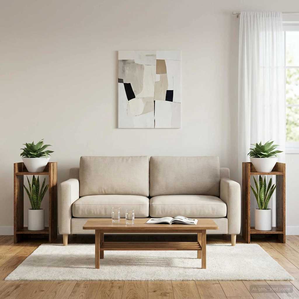 vidaXL Βάση φυτών 2 τεμ. Παλαιωμένο ξύλο 30 x 30 x 60 cm
