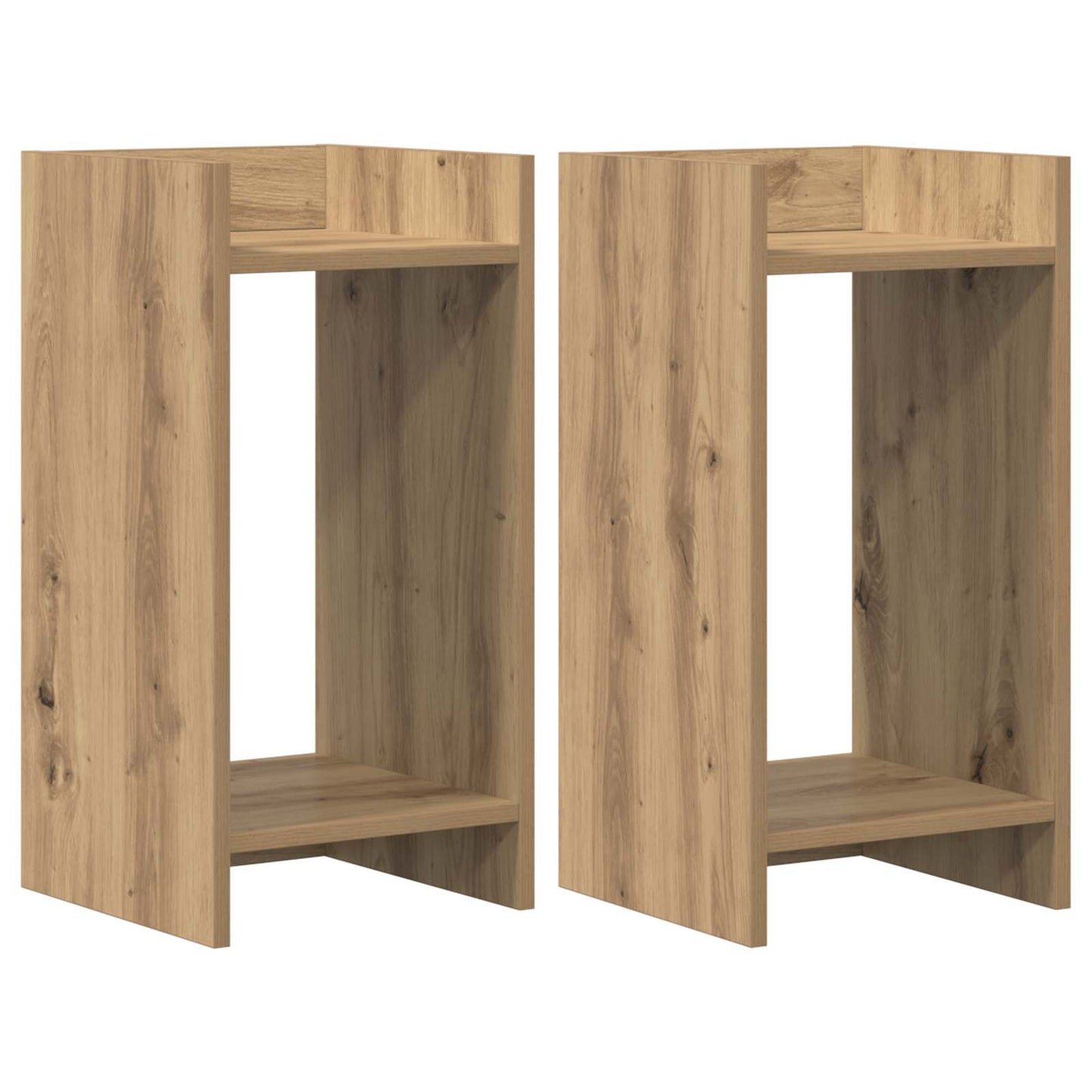 vidaXL Βάση φυτών με ράφι 2 pcs Τεχνίτικη Δρυς 30 x 30 x 60 cm