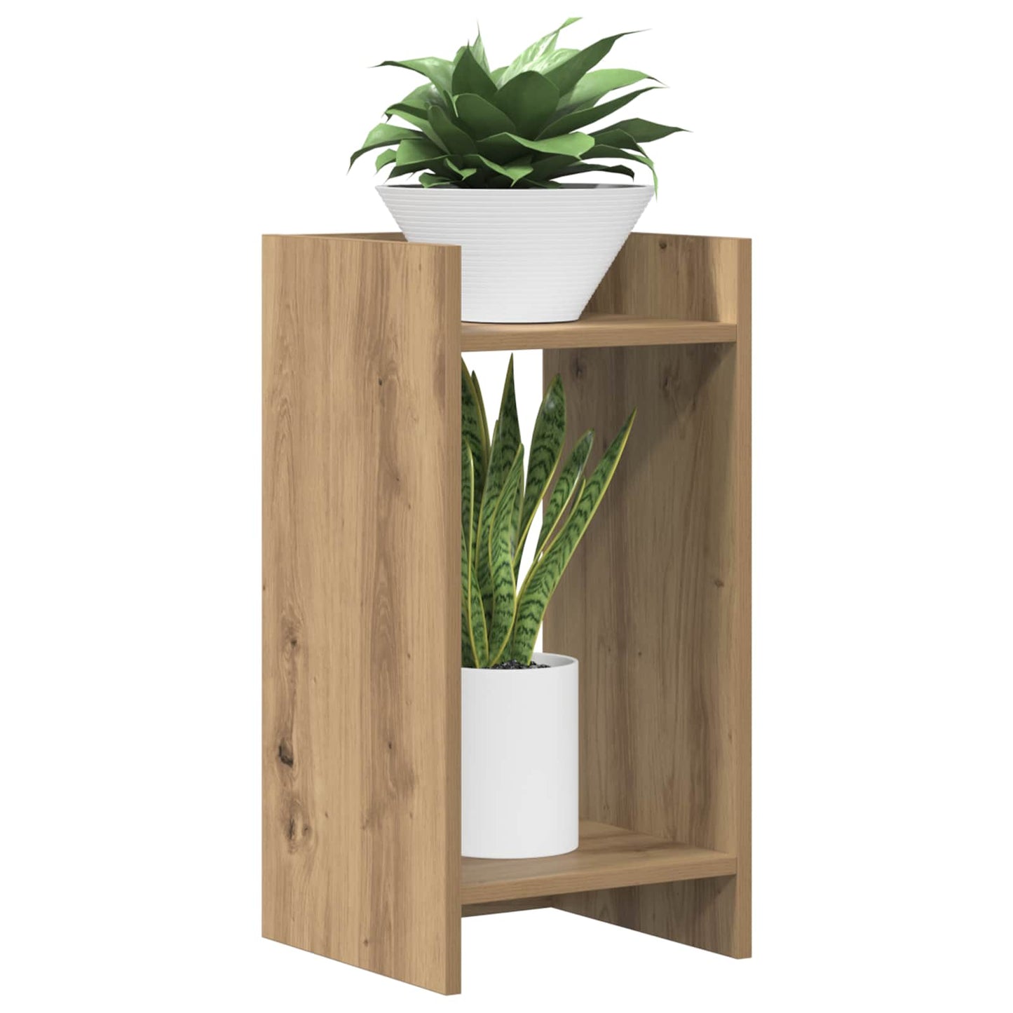 vidaXL Βάση φυτών με ράφι 2 pcs Τεχνίτικη Δρυς 30 x 30 x 60 cm