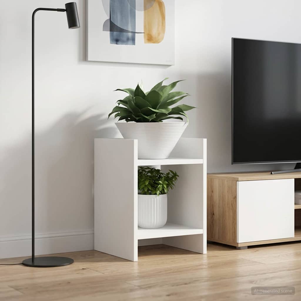 vidaXL Βάση φυτών Λευκός 30 x 30 x 40 cm Μηχανικά επεξεργασμένο ξύλο