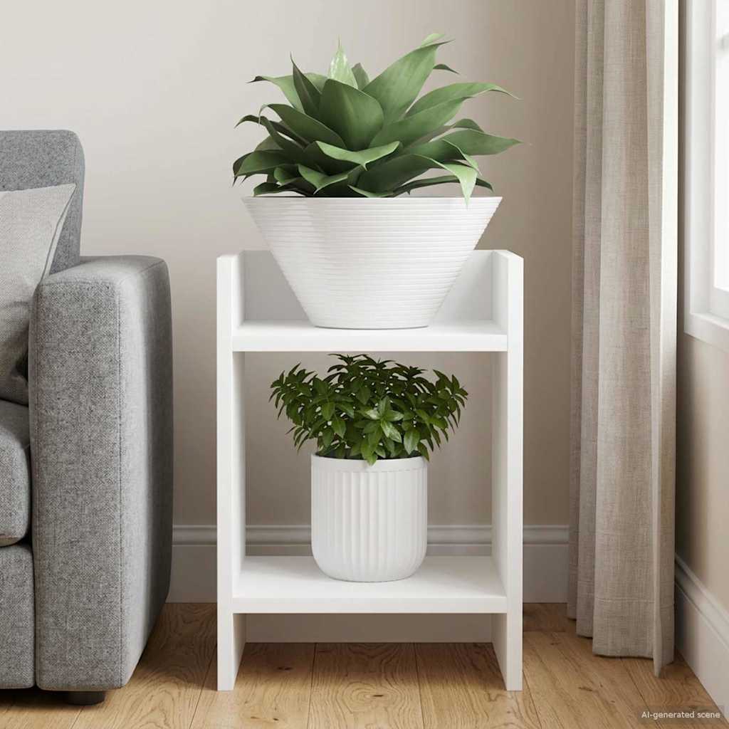 vidaXL Βάση φυτών Λευκός 30 x 30 x 40 cm Μηχανικά επεξεργασμένο ξύλο