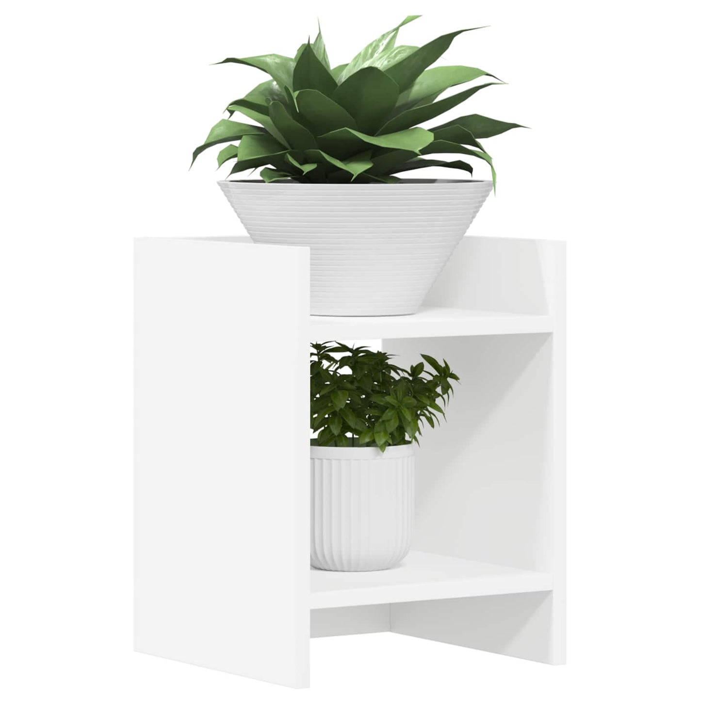 vidaXL Βάση φυτών Λευκός 30 x 30 x 40 cm Μηχανικά επεξεργασμένο ξύλο