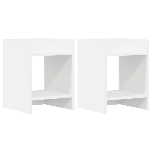 vidaXL Βάση φυτών με ράφι 2 pcs Λευκός 30 x 30 x 40 cm