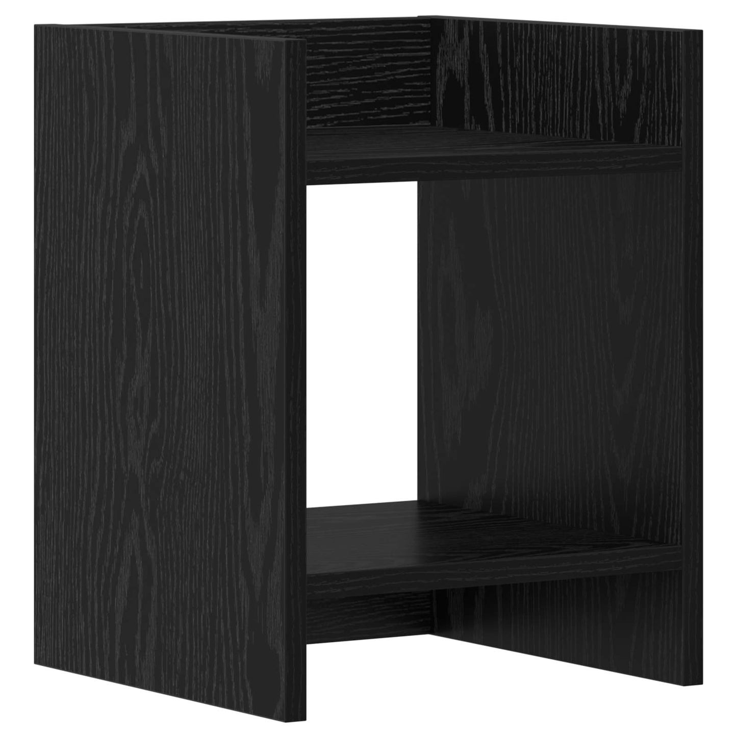 vidaXL Βάση φυτών με ράφι Μαύρη Δρυς 30 x 30 x 40 cm