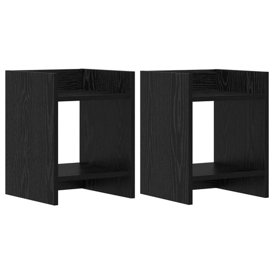 vidaXL Βάση φυτών με ράφι 2 pcs Μαύρη Δρυς 30 x 30 x 40 cm