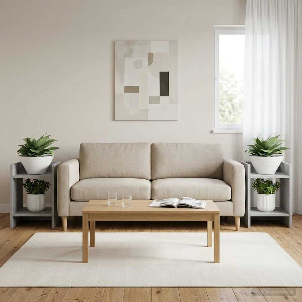 vidaXL Βάση φυτών 2 τμχ. Σκυρόχρωμο Γκρι 30 x 30 x 40 cm
