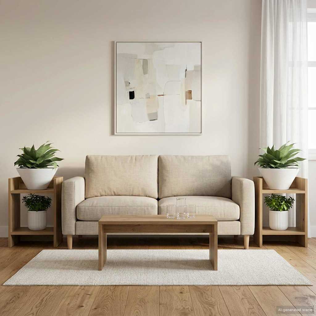 vidaXL Βάση φυτών 2 τμχ. Τεχνίτικη Δρυς 30 x 30 x 40 cm