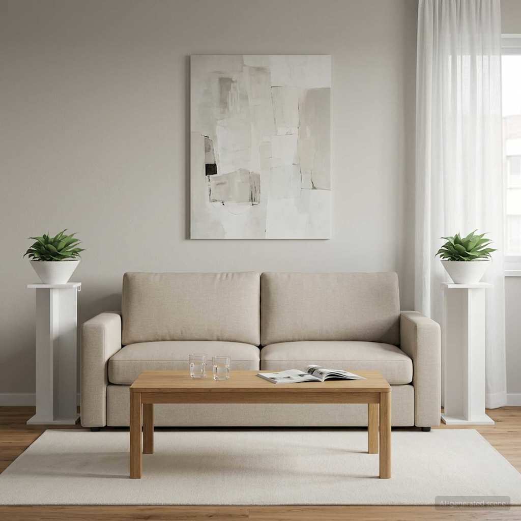 vidaXL Βάση φυτών 2 τμχ. Λευκός 25 x 25,5 x 80,5 εκ.