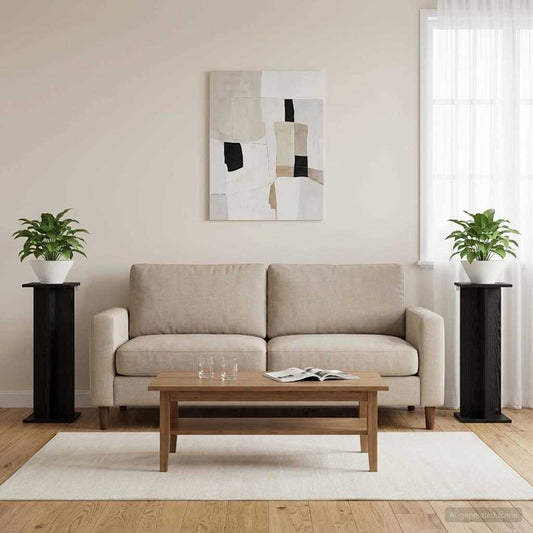 vidaXL Βάση φυτών 2 pcs Μαύρη Δρυς 25 x 25,5 x 80,5 εκ.