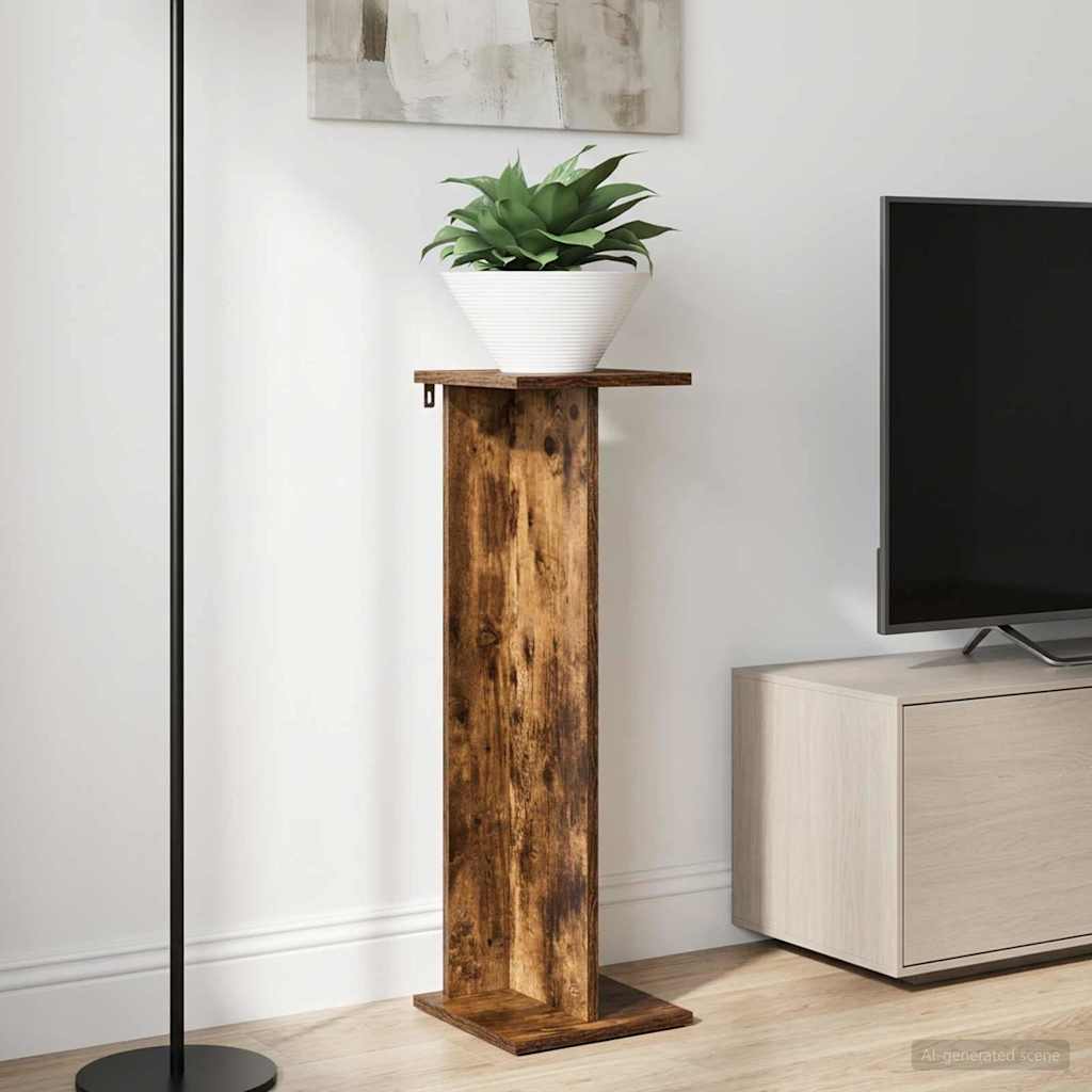 vidaXL Βάση φυτών 2 pcs Καπνιστή Δρυς 25 x 25,5 x 80,5 εκ.