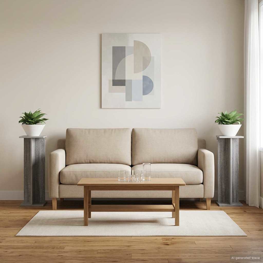 vidaXL Βάση φυτών 2 pcs Γκρι Σονομά 25 x 25,5 x 80,5 εκ.