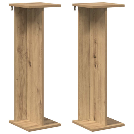 vidaXL Βάση φυτών 2 τμχ. Τεχνίτικη Δρυς 25 x 25,5 x 80,5 εκ.
