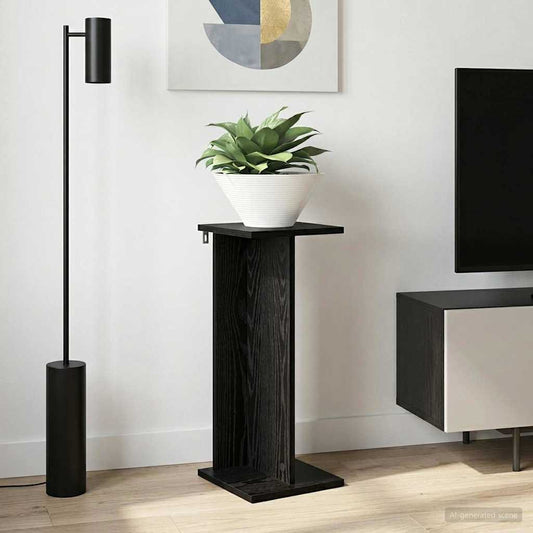 vidaXL Βάση φυτών Μαύρη Δρυς 25 x 25,5 x 60,5 εκ.