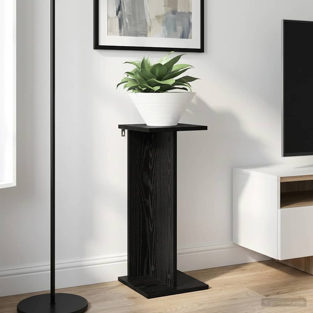 vidaXL Βάση φυτών 2 τεμ. Μαύρη Δρυς 25 x 25,5 x 60,5 εκ.