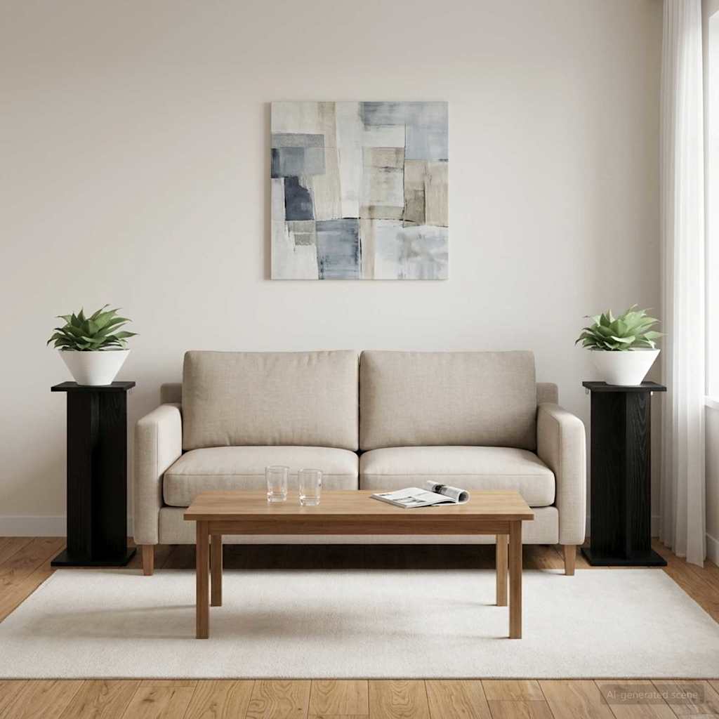vidaXL Βάση φυτών 2 τεμ. Μαύρη Δρυς 25 x 25,5 x 60,5 εκ.